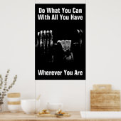 Doe wat je kunt bodybuilding training poster (Keuken)