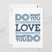 Doe wat je leuk vindt en hou van wat je doet briefkaart (Voorkant / Achterkant)