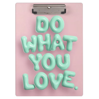 Doe wat je leuk vindt pastel klembord met mint roz