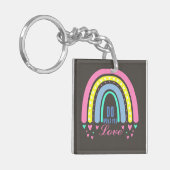"DOE WAT JE LIEF HEBT" CITAAT  BOHO RAINBOW SLEUTELHANGER (Voorkant Links)