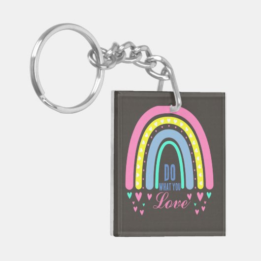 "DOE WAT JE LIEF HEBT" CITAAT  BOHO RAINBOW SLEUTELHANGER (Voorkant Links)