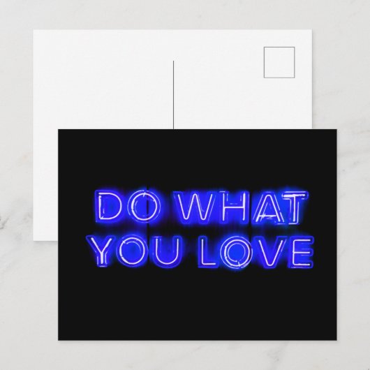 Doe wat je van Blue Neon-teken houdt Briefkaart (Voorkant / Achterkant)