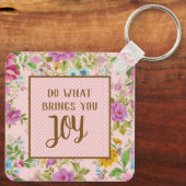 Doe wat Joy Floral brengt Sleutelhanger (Achterkant)