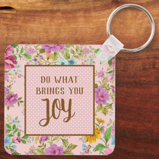 Doe wat Joy Floral brengt Sleutelhanger (Achterkant)