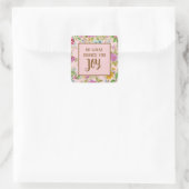 Doe wat Joy Floral brengt Vierkante Sticker (Tas)