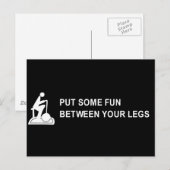 DOE WAT PLEZIER TUSSEN JE BENEN T-SHIRT BRIEFKAART (Voorkant / Achterkant)