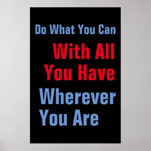 Doe wat u kunt Motivatie Quote Poster