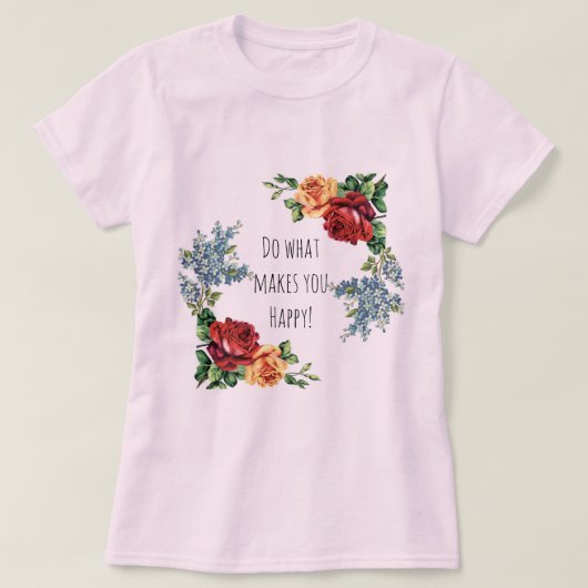 Doe wat u tevreden maakt over de  Waterverf Rozen T-shirt (Design voorkant)