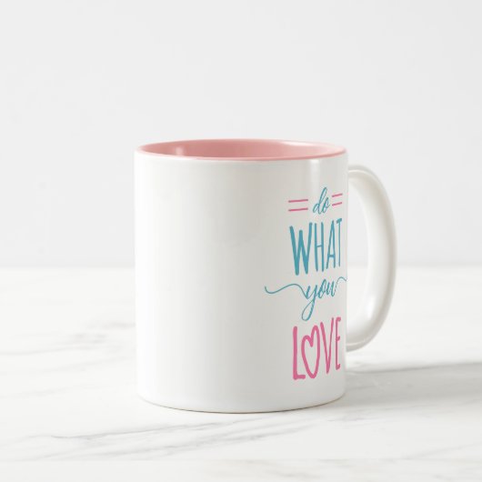 Doe wat u wilt - Motivatie prijsopgave Tweekleurige Koffiemok (Voorkant rechts)