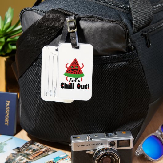 ❤️ 🍉Doe Watermeloen Dans & Chill 😋 Bagagelabel (Voorkant & Achterkant)