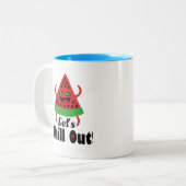 ❤️ 🍉Doe Watermeloen Dans & Chill 😋 Tweekleurige Koffiemok (Voorkant links)