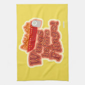 Doe Wings voor de vlamingen Funny Chicken Motto Theedoek (Verticaal)