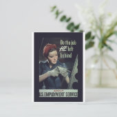 Doe zijn baan achter ~ WW II Poster 1942-1945 Briefkaart (Staand voorkant)