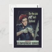Doe zijn baan achter ~ WW II Poster 1942-1945 Briefkaart (Voorkant / Achterkant)