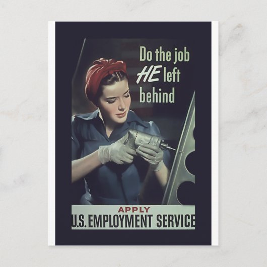 Doe zijn baan achter ~ WW II Poster 1942-1945 Briefkaart (Voorkant)