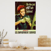 Doe zijn werk achter ~  Tweede Wereldoorlog. Poster (Keuken)