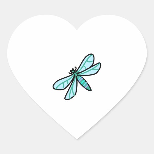 doedel een libel hart sticker (Voorkant)