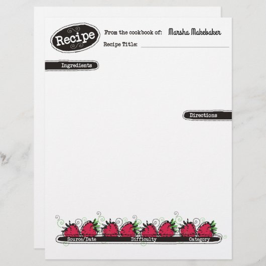 doedelen aardbeien fruitbakkerij voor het recept l (Voorkant / Achterkant)