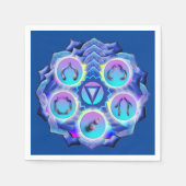 Doedelen over de kwaliteiten van de keelchakra servet (Voorkant)