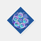 Doedelen over de kwaliteiten van de keelchakra servet (Hoek)