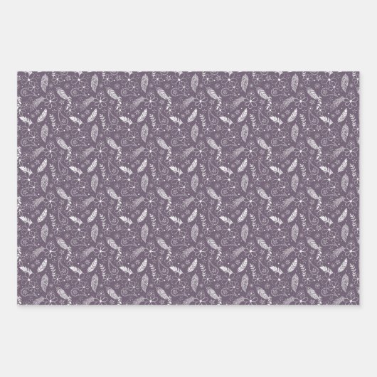 doedelen schildpadden bloemen 3 kleurensoort inpakpapier vel (Voorkant 2)