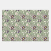 doedelen schildpadden bloemen 3 kleurensoort inpakpapier vel (Voorkant)