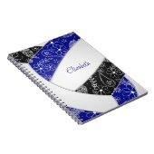  doedelpatroon blauw boho volleybal notitieboek (Rechterzijde)