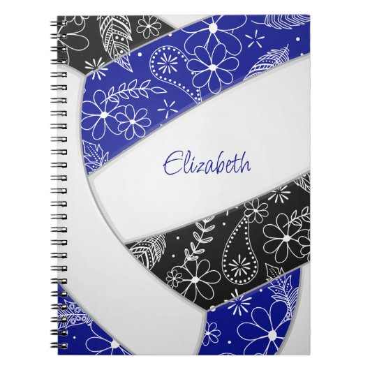  doedelpatroon blauw boho volleybal notitieboek (Voorkant)