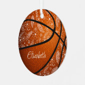 doedels bloemen vederen paislies boho basketbal metalen ornament (Voorkant links)