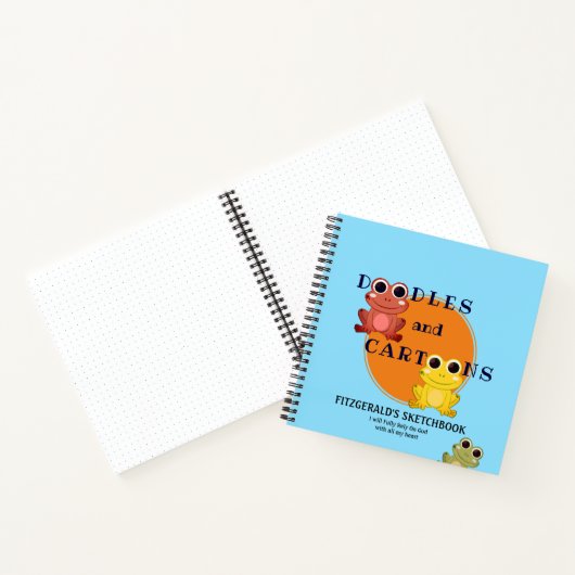 DOEDELS EN CARTOONS gepersonaliseerde kikkers sche Notitieboek (Binnen)