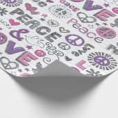 Doedels van vrede en liefde cadeaupapier (Hoek)