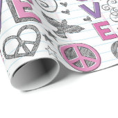 Doedels van vrede en liefde cadeaupapier (Rol Hoek)