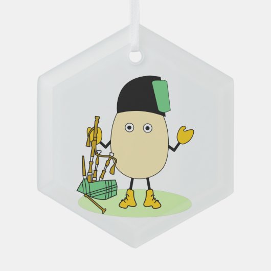 doedelzak glas ornament (Voorkant)