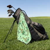 doedelzak Muzieknoten Patroon Golfhanddoek (Groen)