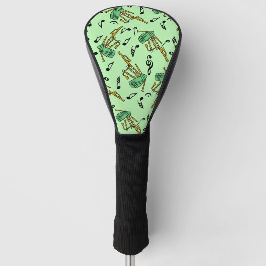 doedelzak Muzieknoten Patroon Golfheadcover (Voorkant)