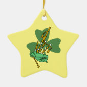 doedelzak Shamrock Keramisch Ornament (Achterkant)