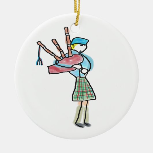 Doedelzak Spelen Keramisch Ornament (Voorkant)