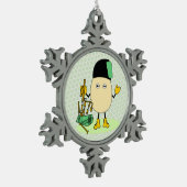 doedelzak tin sneeuwvlok ornament (Links)