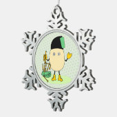 doedelzak tin sneeuwvlok ornament (Rechts)