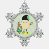 doedelzak tin sneeuwvlok ornament (Voorkant)