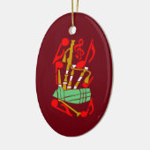 Doedelzakken Rode Muzieknoten Keramisch Ornament (Links)