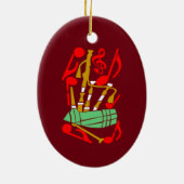 Doedelzakken Rode Muzieknoten Keramisch Ornament (Achterkant)