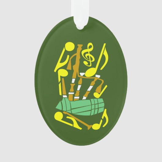 Doedelzakken Rode Muzieknoten Ornament (voorkant)