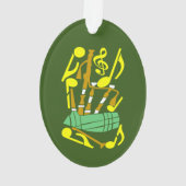 Doedelzakken Rode Muzieknoten Ornament (achterkant)