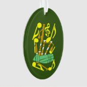 Doedelzakken Rode Muzieknoten Ornament (voorkant)