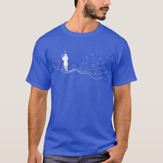 Doedelzakmuzikant in muzieknoten voor Doedelzakspe T-shirt