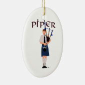 Doedelzakspeler - Blauwe Kilt Keramisch Ornament (Rechts)