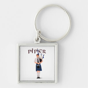 Doedelzakspeler - Blauwe Kilt Sleutelhanger