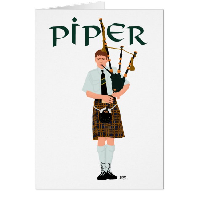 Doedelzakspeler - Bruine Kilt (Voorkant)