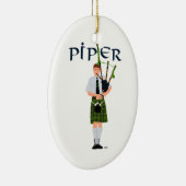 Doedelzakspeler - Groene Kilt Keramisch Ornament (Rechts)